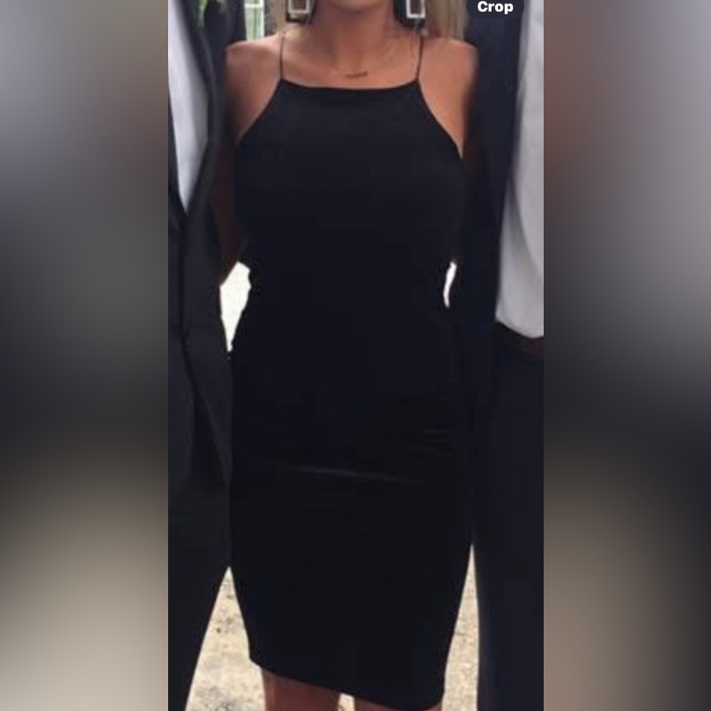 Forever 21 Black Sheath Midi Velvet Dress